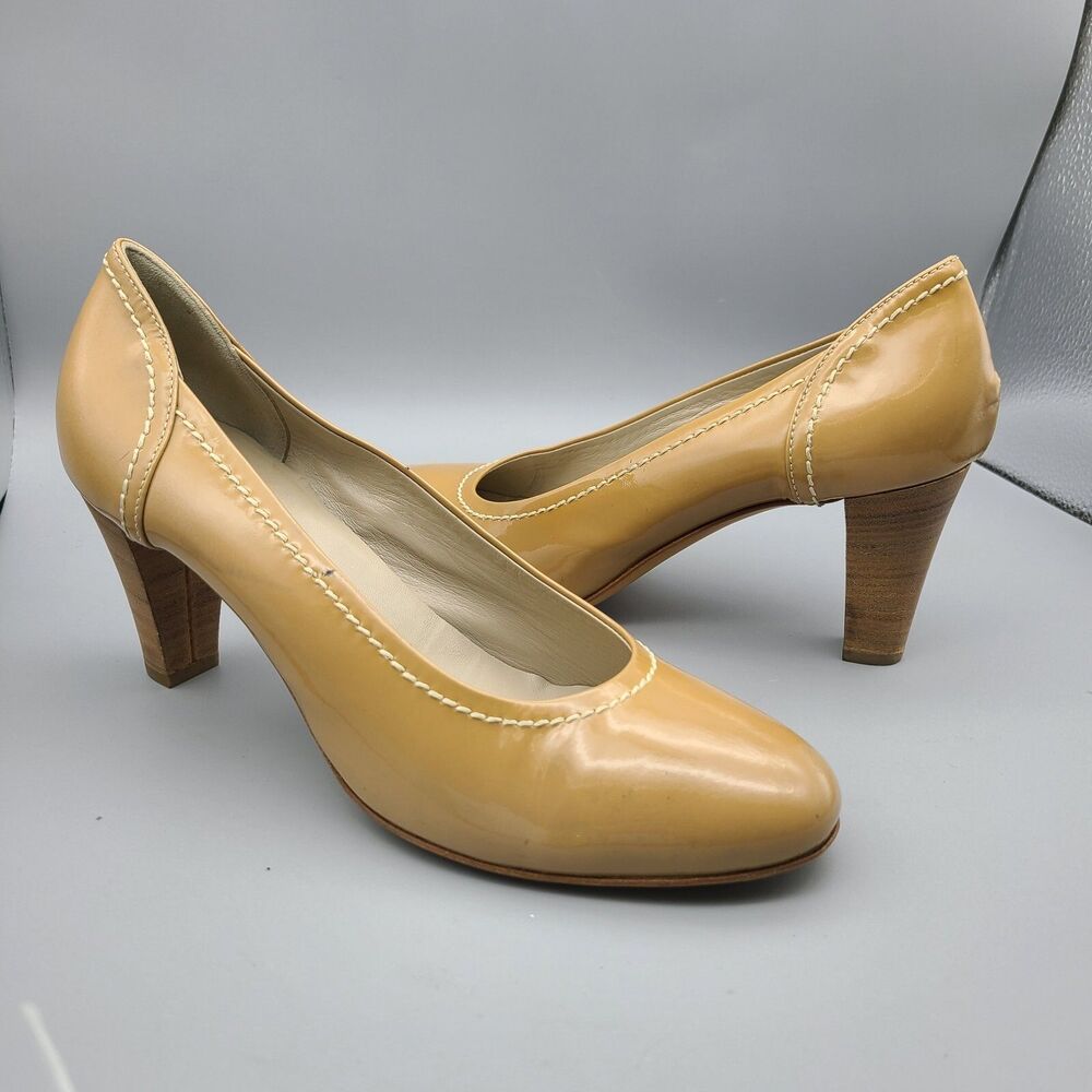 AGL Attilio Giusti LeombruniI pumps heel shoes nude patent leather sz 11 41